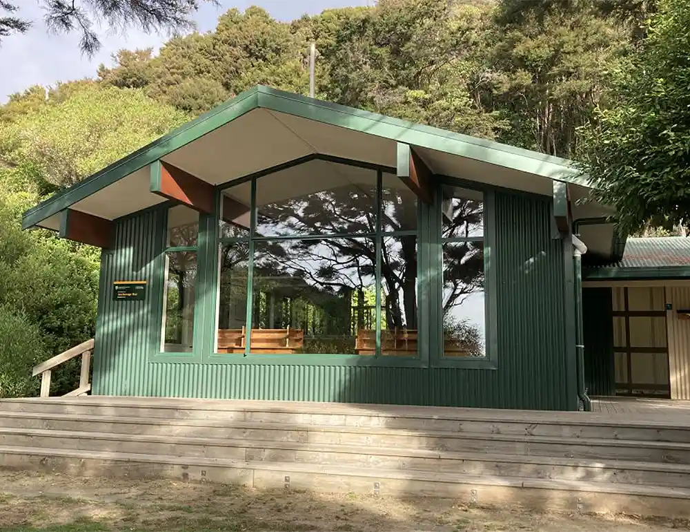 View of front of Anchorage Hut