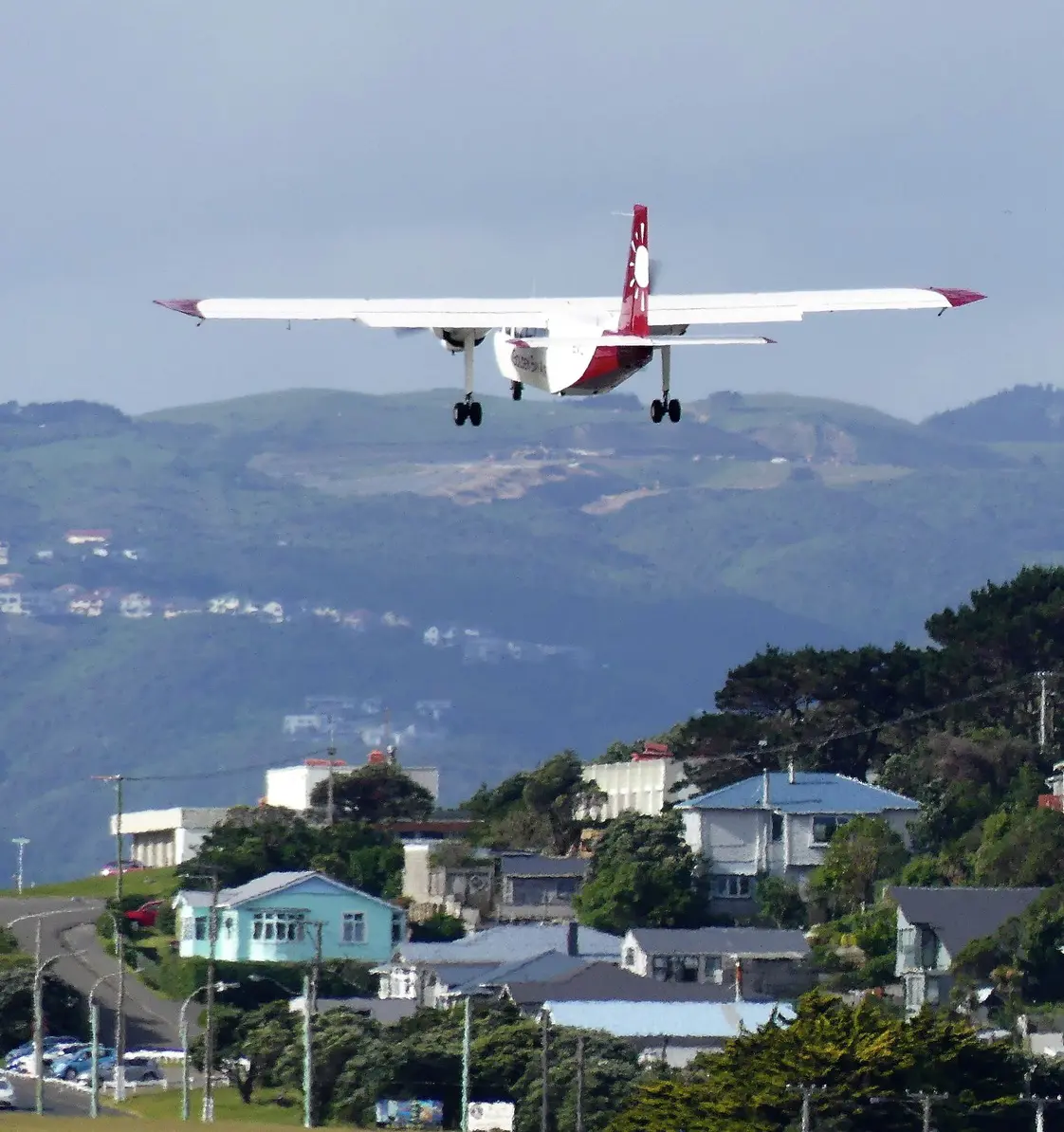 Golden Bay Air Britten Norman Islander taking off from Wellington Airport